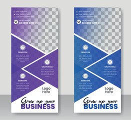 Modern business corporate dl Flyer Rack Card design template with roll up banner design