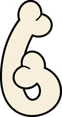 Number 6 with halloween character shape