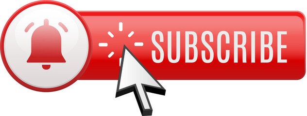 Realistic glossy subscribe button