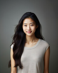 Fototapeta premium Captivating Diversity: Graceful Smile of a Young Asian Beauty
