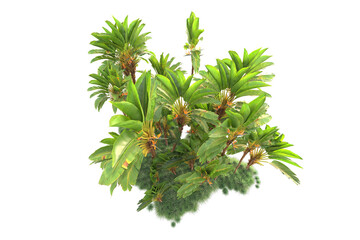 Green landscape isolated on transparent background. 3d rendering - illustration