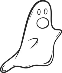 cute halloween ghost outline