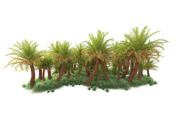 Fototapeta premium Green landscape isolated on transparent background. 3d rendering - illustration