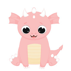 Cartoon dragon on a white background.New 2024 year.