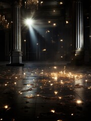 Abstract background with glitter and shiny lights. 