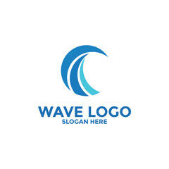 wave vector logo concept design template