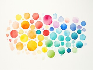 abstract image of colorful watercolor dots on white. 