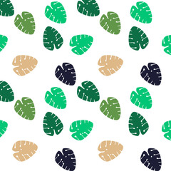 Seamless vector pattern hand-drawn line with leaves fabric seamless patterns The geometric pattern with lines. Seamless vector background. for paper,cover,interior decor,texture,fabric,clothing