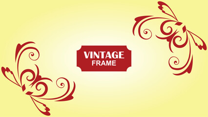 Vintage background design, vector, illustration. Vintage frame illustration design with floral concept.