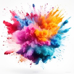 Fototapeta na wymiar Colorful Holi paint splash isolated