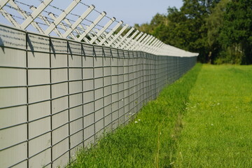 
Current security fence at Hanover International Airport. Germany.