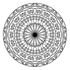 Vector illustration of ornamental mandala design element.