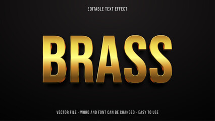 Editable text effect brass mock up