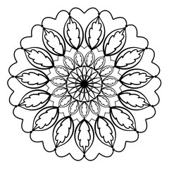 Vector illustration of ornamental mandala design element.