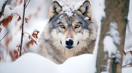 Obraz premium Under the White Coat: Silent Moments of a Wolf