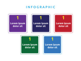 Vector blank business diagram infographics template element design chart step by step