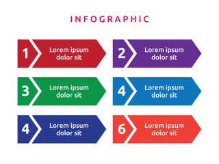 Vector blank business diagram infographics template element design chart step by step