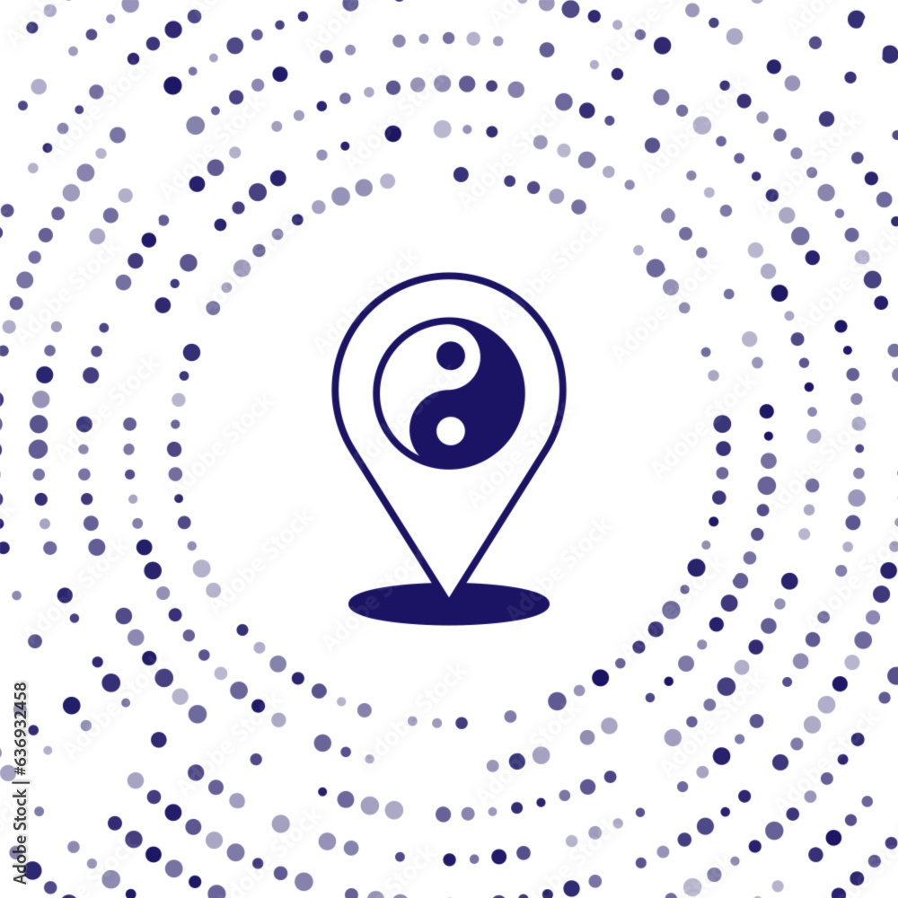 Poster blue yin yang symbol of harmony and balance icon isolated on white background. abstract circle rando