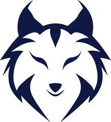 Wolf head vector logo design template.