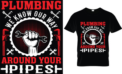 Fototapeta premium Plumber t shirt design.