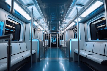 modern public transport interior, ai tools generated image