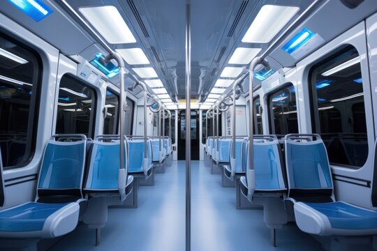modern public transport interior, ai tools generated image