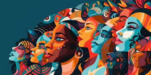 Obraz premium Illustration ethnic and cultural diversity of peoples.