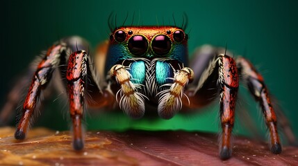 Small spider, close-up, macro photo.