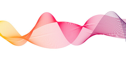 Design element. Many purple line circle ring waves.Abstract wavy stripes on a white background isolated. Creative line art. Design elements created using the Blend Tool.	