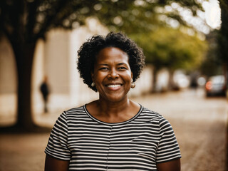 Fototapeta premium photo of happy family black mother and son, generative AI