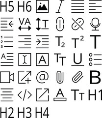 General text editing icons pack