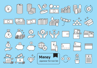 お金・紙幣・通貨　日本円のアイコンセット