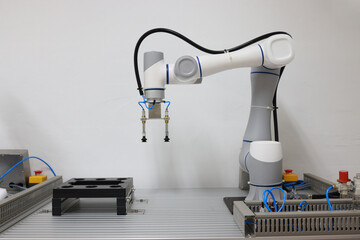 the Smart small robot arm is used for an automation production system.