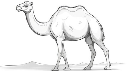 Simple coloring pages for children, camel