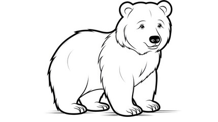Simple coloring pages for children, bear