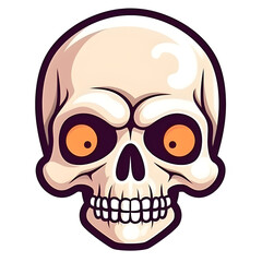 Fototapeta premium halloween cute skull cartoon character style generative AI.