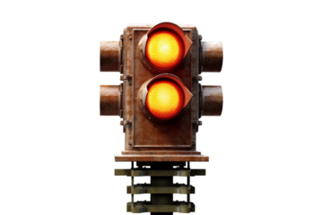 Railway signal. isolated object, transparent background