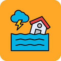 Flooded House Icon