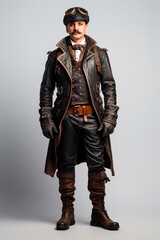 Steampunk captain on an airship