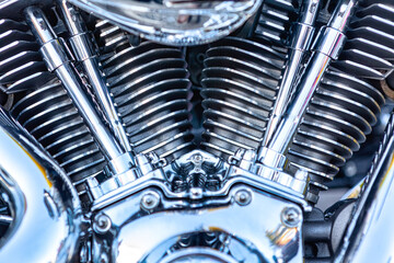 Motorcycle engine background  . Motor bike details