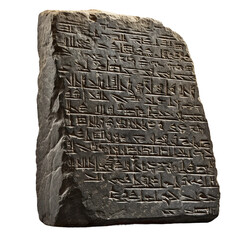 Replica of Rosetta stone. isolated object, transparent background