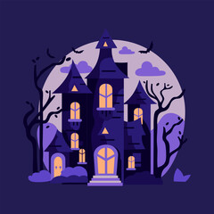 Cartoon Halloween Haunted House