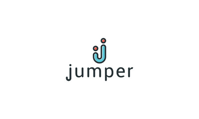 Letter j modern line art minimal business logo 
