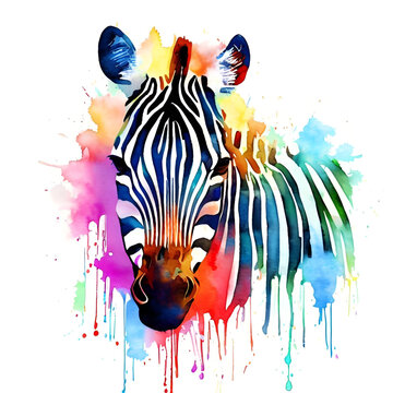 Watercolor Zebra digital art