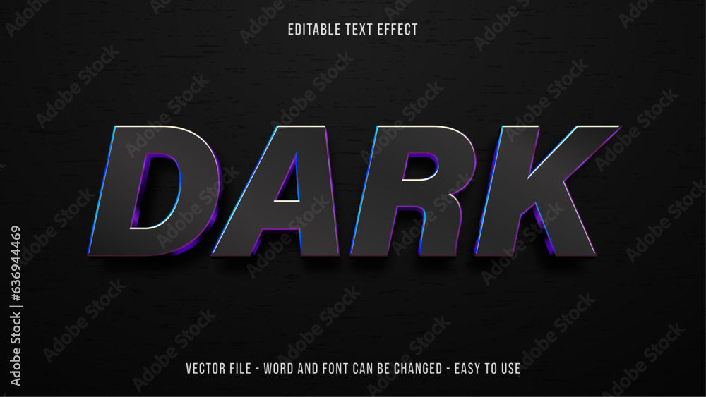Poster black editable text effect with gradient mock up