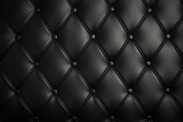 Deurstickers Black leather texture with buttons background. © ORG