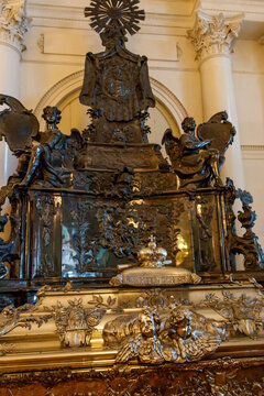 Silver tomb of Alexander Nevsky in State Hermitage Museum in St. Petersburg, Russia