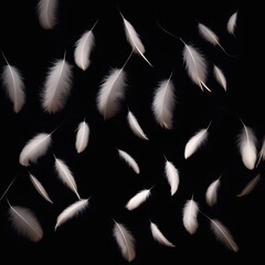 Obraz premium Feathers floating in the air generative ai illustration art