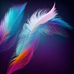Feathers floating in the air generative ai illustration art