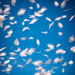 Feathers floating in the air generative ai illustration art